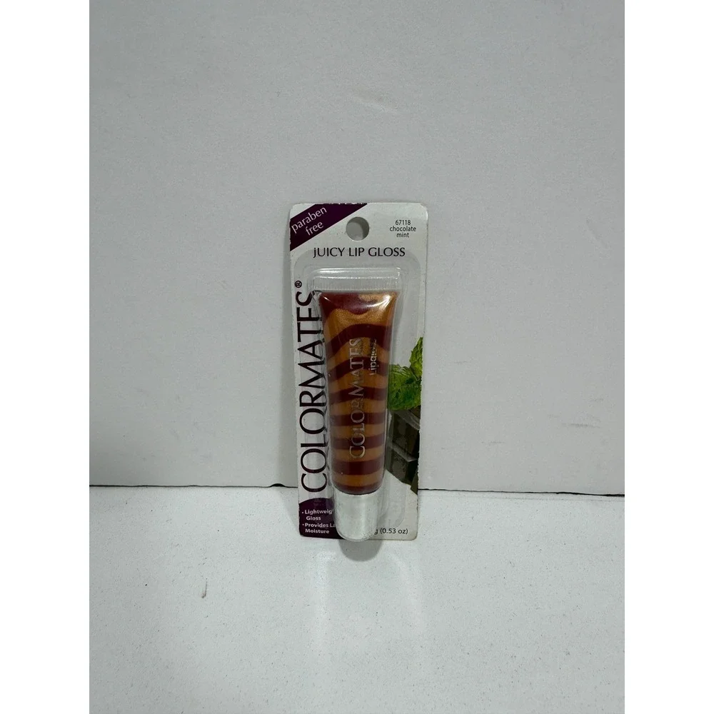 Colormates‎ Juicy Lip Gloss Chocolate Mint 67118 Swirled Brown Gold Paraben Free